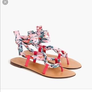 J.Crew Liberty Print Pink Tie Sandals